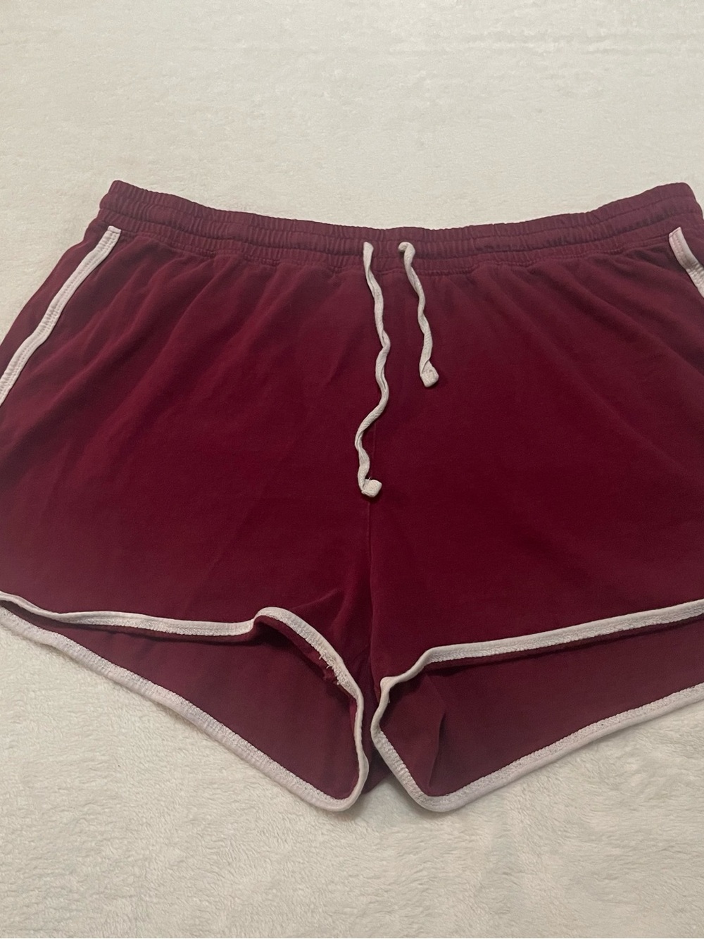 Aero Dolphin Style Burgundy Lounge Athletic Shorts with Contrast Trim Lg